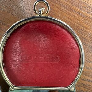 Christian Dior Vintage Red and Gold Coin Purse with kiss lock.